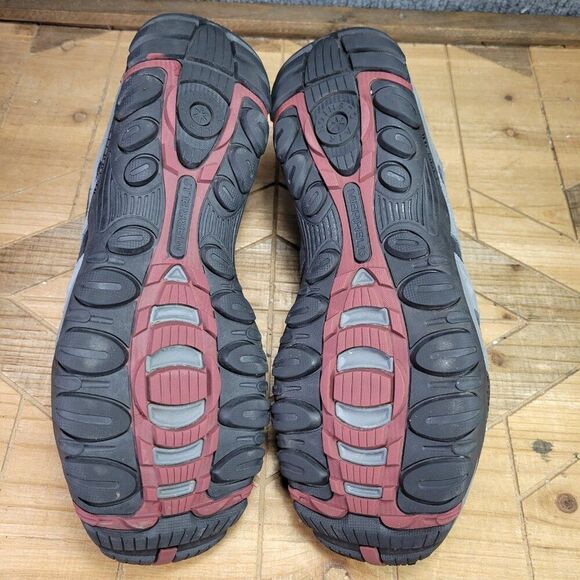 WIDE Merrell Alverstone Mens 9.5W Waterproof Hiking Shoes‎ Gray Suede Mesh Upper - Picture 8 of 11